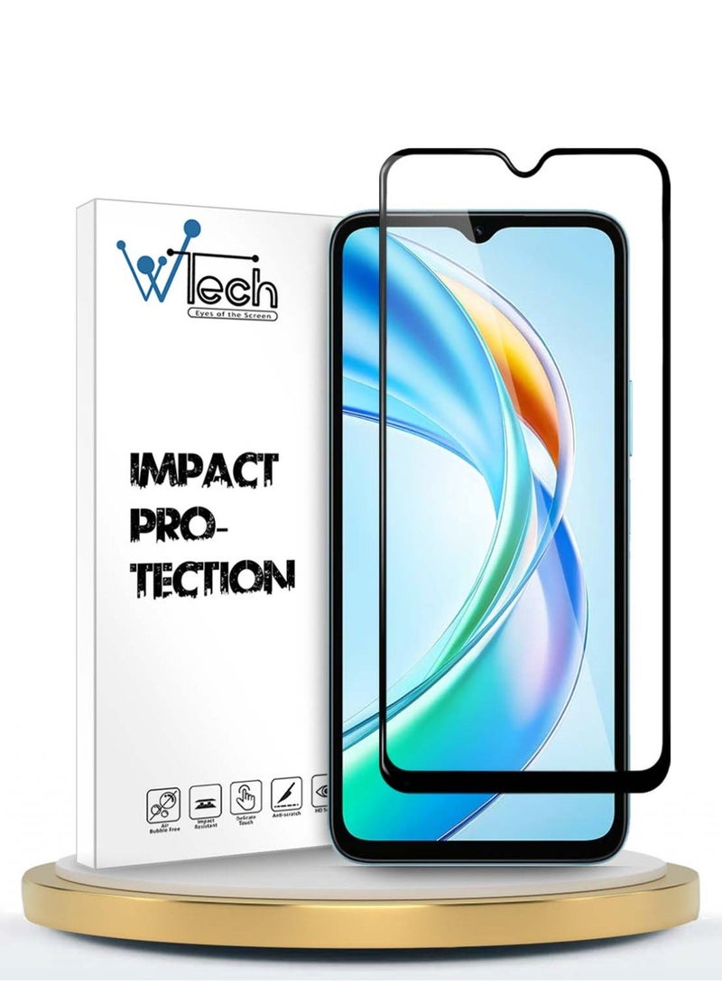 Wtech Honor X5b / X5b Plus / X5b+ 4G 2024 Premium E2E Series Full Glue Full Cover Tempered Glass Screen Protector (MSGECN) - Clear/Black - Image 1